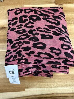 Cabi Pink w/ Black leopard print scarf